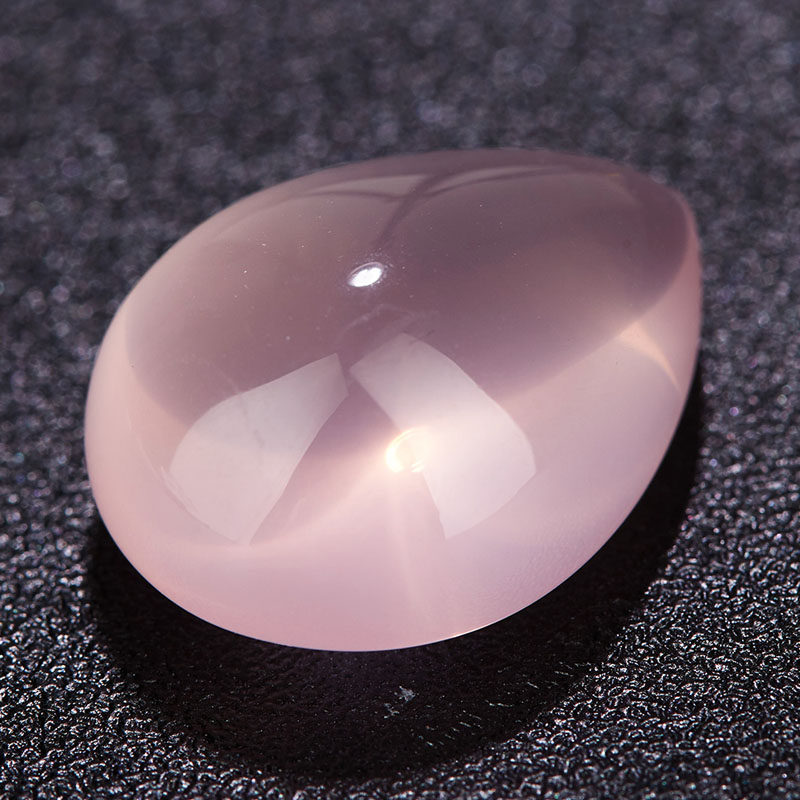 【1元起拍 无保留价】25.35克拉 水滴形粉晶裸石戒面 支持定制