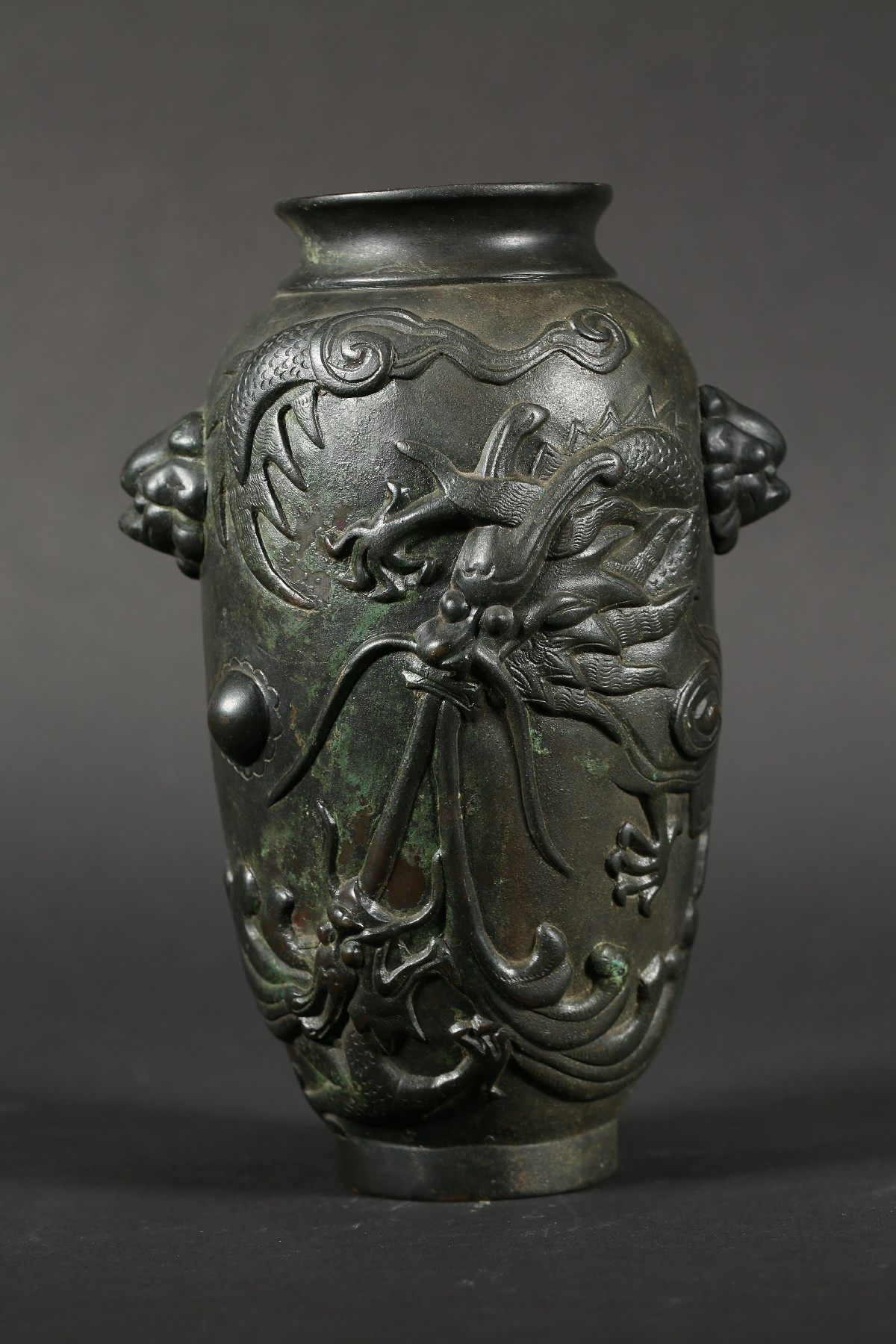 【鬼市淘宝】铜双龙瓶——海外回流p41-10