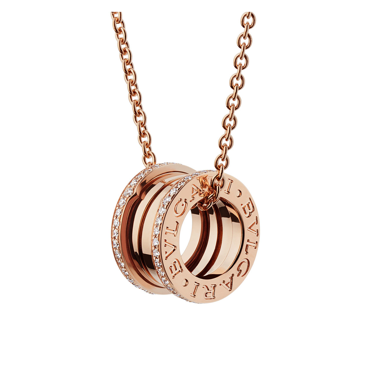 [9.9新]未使用品宝格丽bvlgari女士750玫瑰金新款密镶钻项链