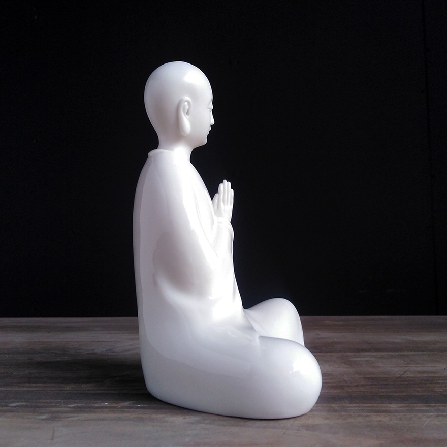 妙真 禅意白瓷人物摆件德化手工陶瓷工艺品