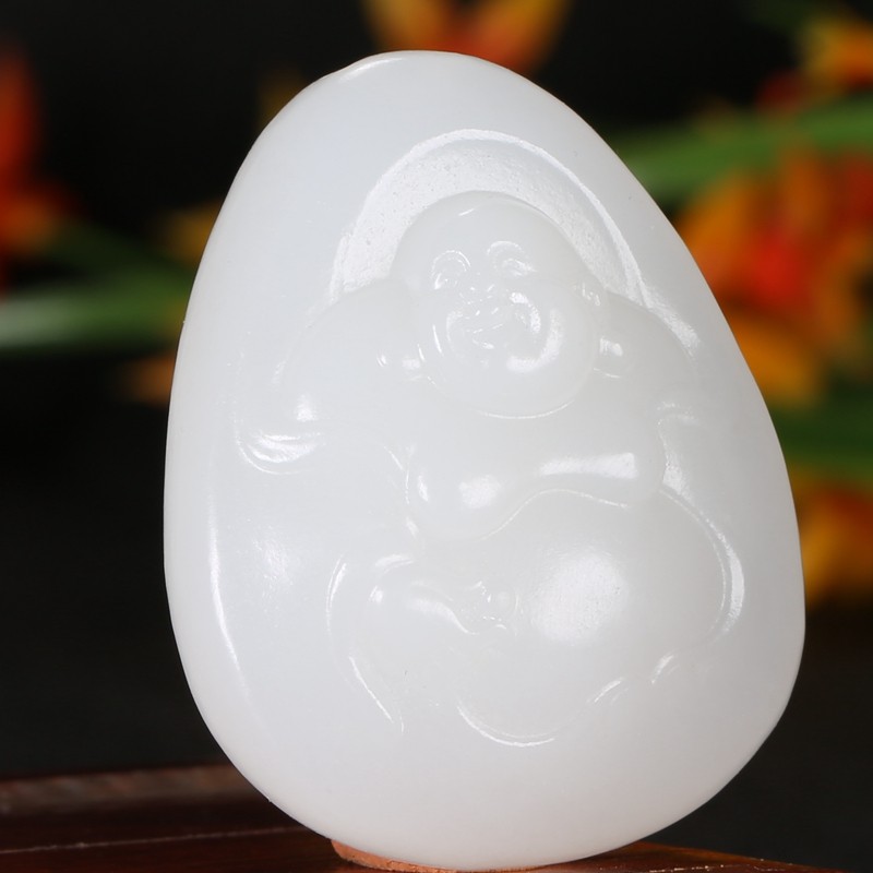 和田玉弥勒佛挂件38.67g