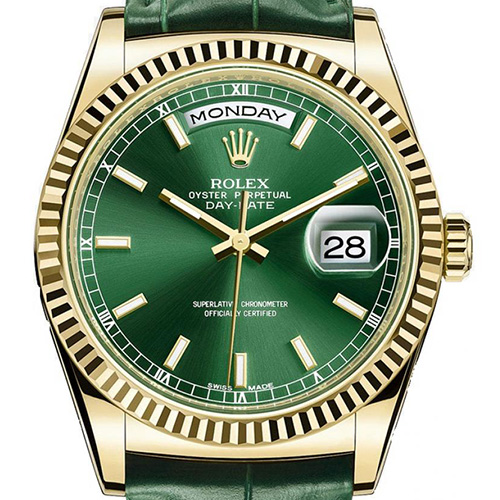 9.5新带保卡 劳力士 星期日历型118138 18k黄金自动机械手表 包邮