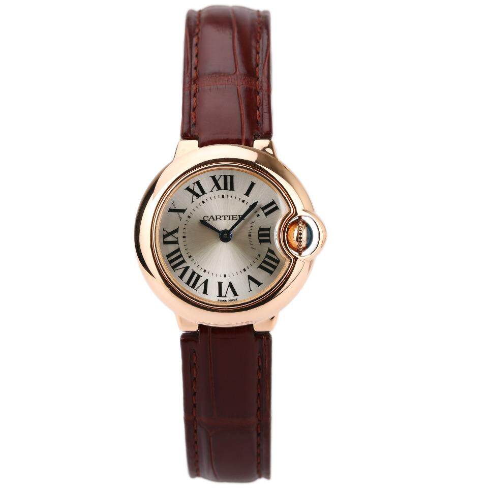 [9.5新]卡地亚w6900256蓝气球系列玫瑰金石英女表