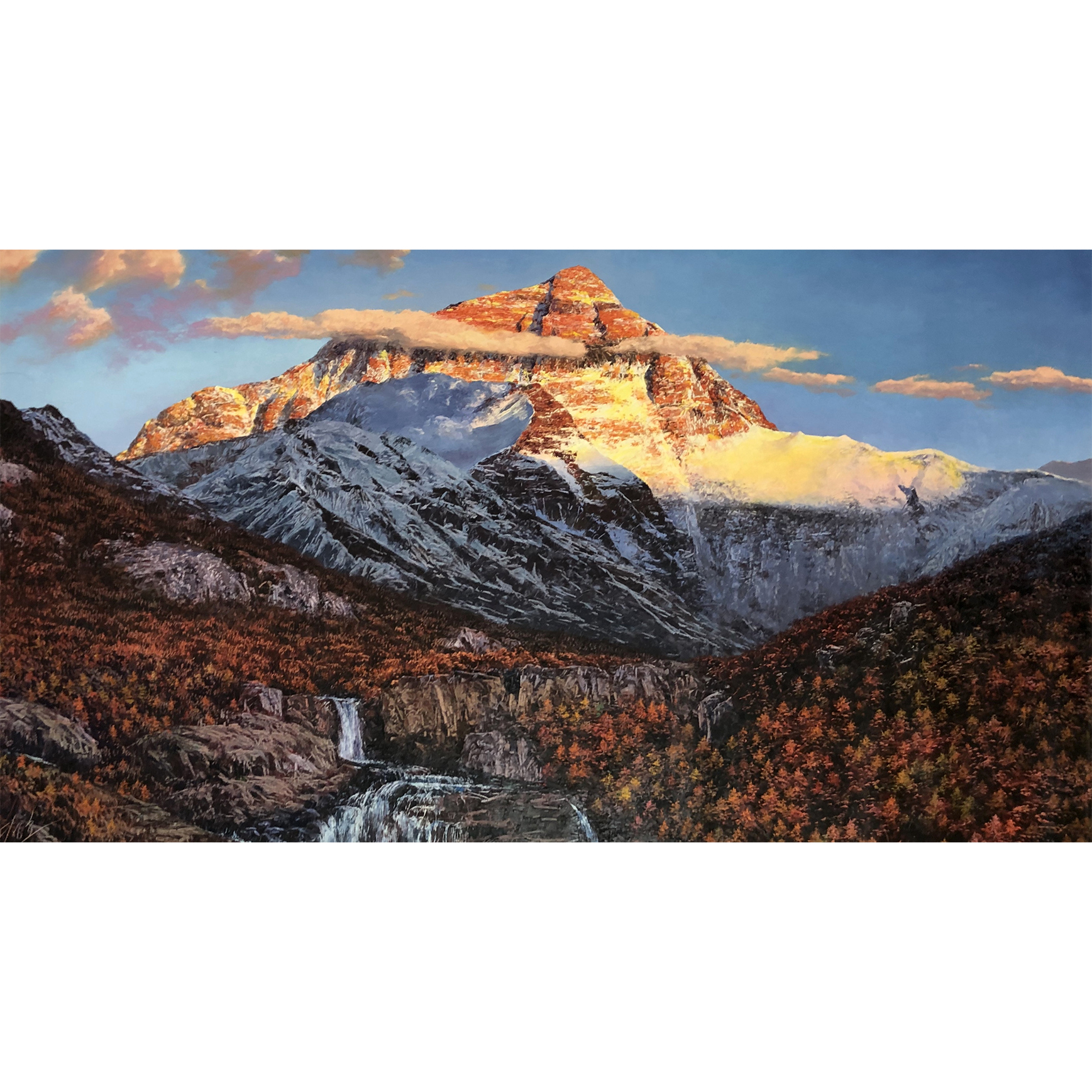 朝鲜油画 一级艺术家 尹成浩《金山》平壤美术大学 星朝