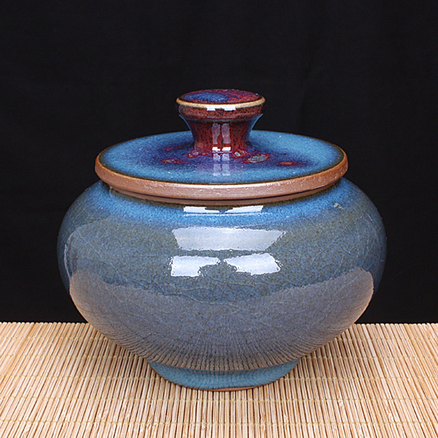钧瓷手工茶叶罐 刘钏博 河南省青年陶艺家 原产地矿石釉窑变精品