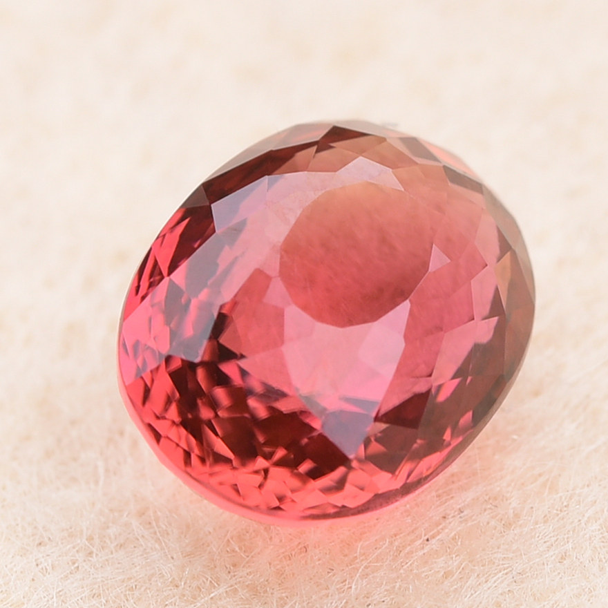 4.12克拉 天然多色碧玺戒面 优质切工 火彩好 可代镶嵌
