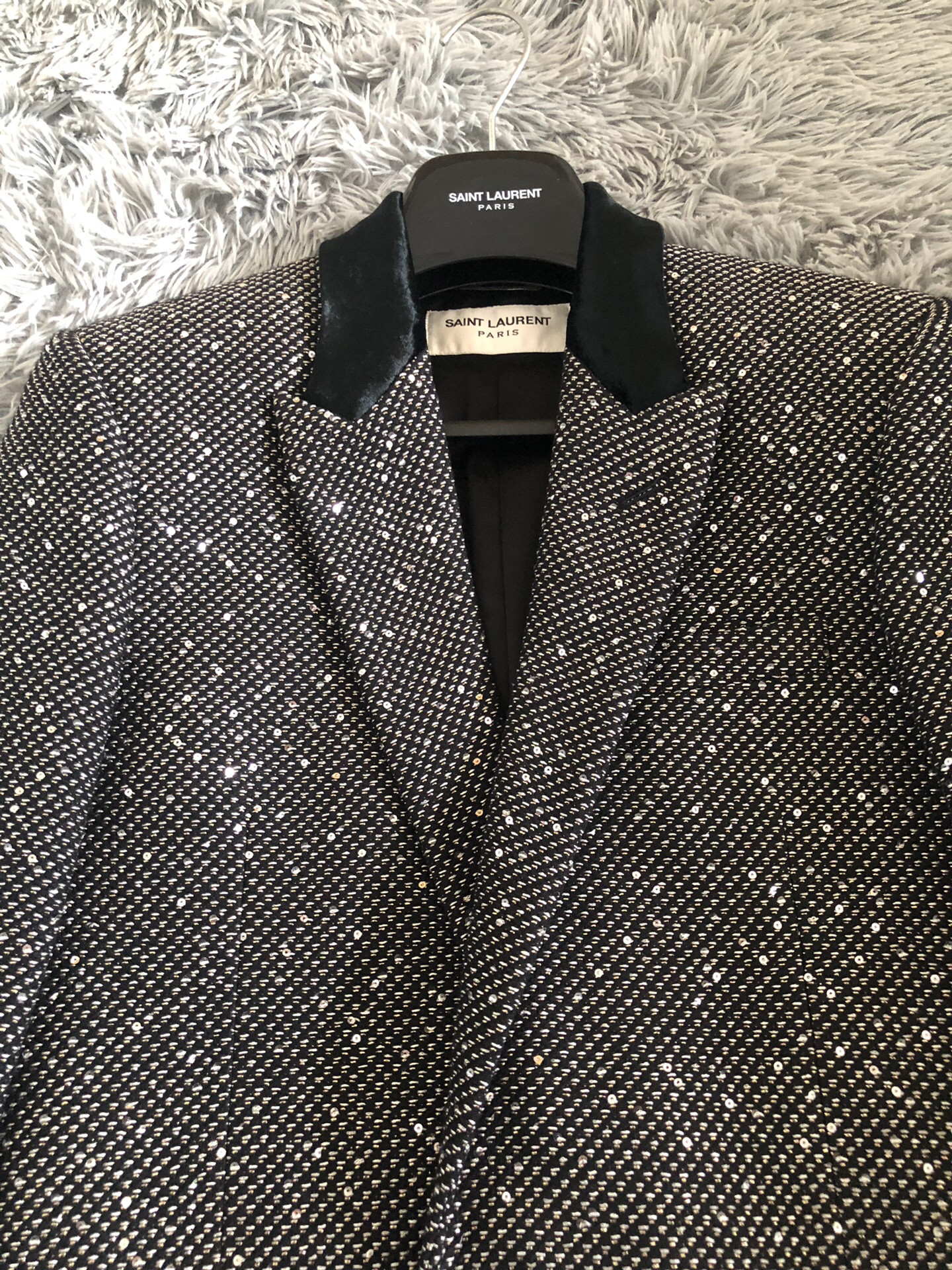 Saint Laurent 18FW Sequin Embroidered Coat — back