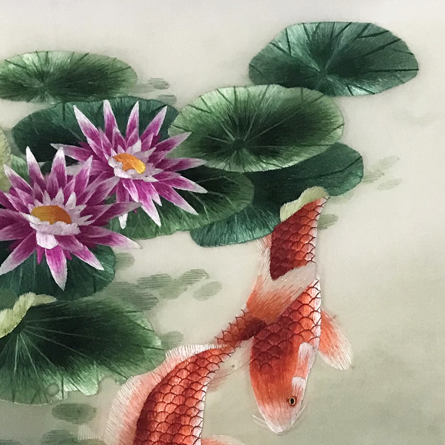 精品刺绣 《鲤鱼图》