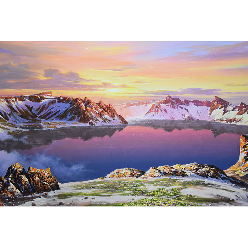 【即拍即得】朝鲜油画 人民艺术家 李春植 1.9m《天池》-锦绣山