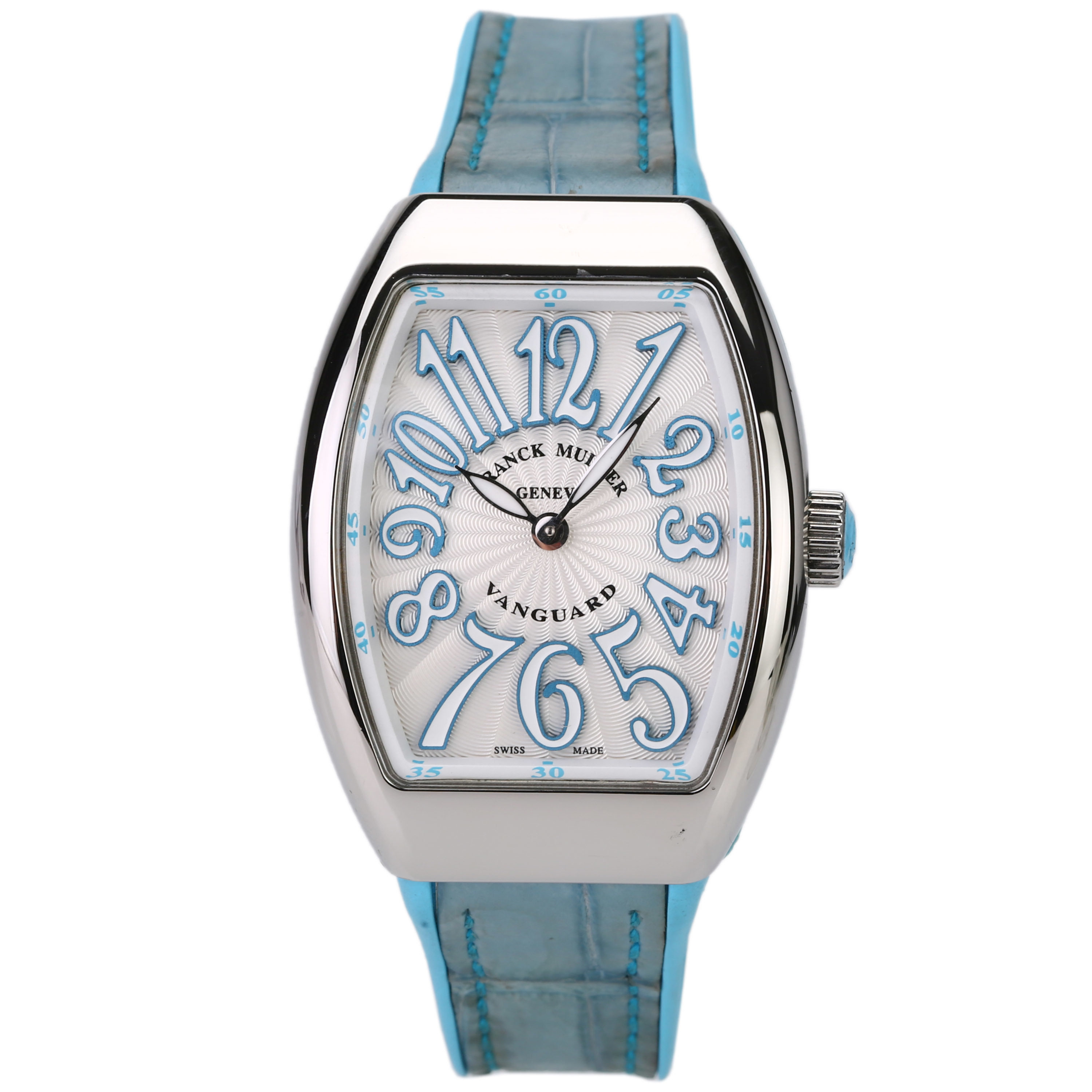 [9.5新]法兰克穆勒crazy hours系列精钢石英女表v 32 qz ac bl