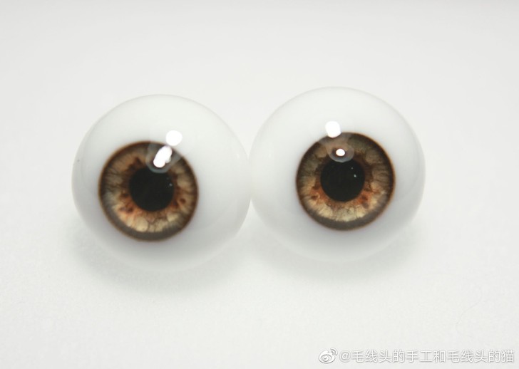 Bjd毛线头树脂眼浅紫蓝色14mm