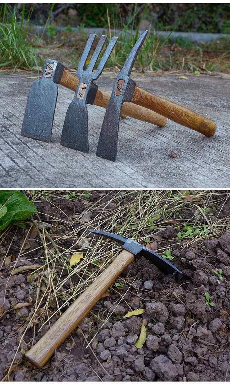 花锄草锄钉耙子木柄小锄头园林农具农用园艺挖土工具种菜洋镐锄