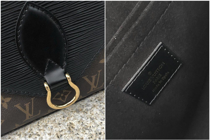 九五新 lv/路易威登 m44030 saint michel 拼色手袋单肩手提女包