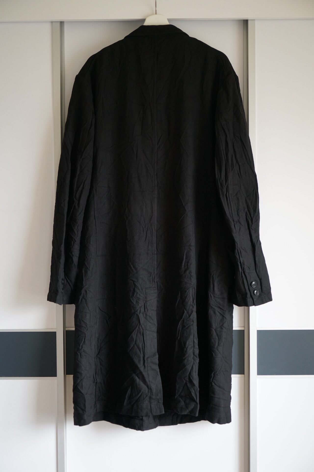 Yohji Yamamoto 16AW Crinkled Wool Coat — front