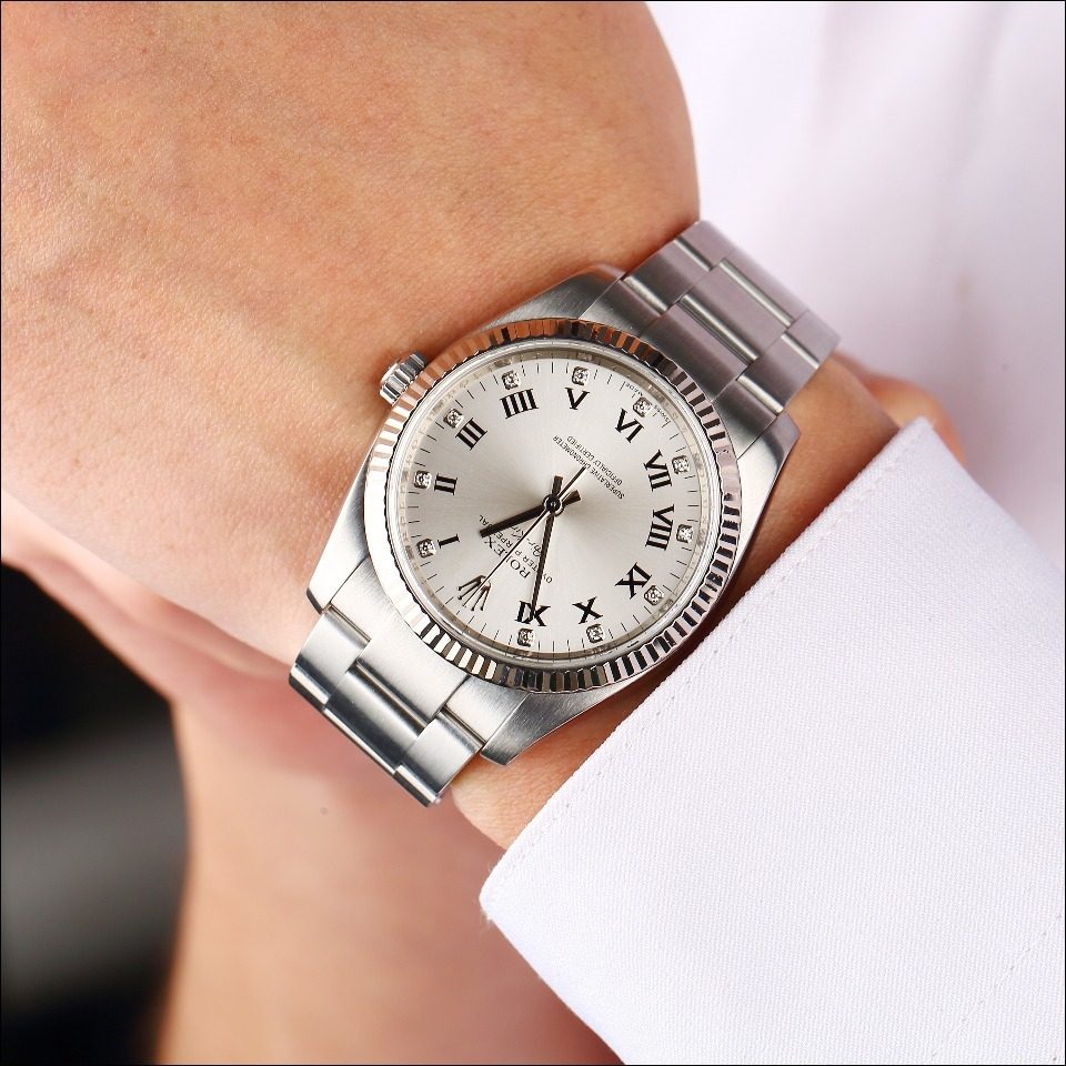 [9.5新]劳力士114234蚝式恒动系列白金精钢原镶时标钻自动机械男