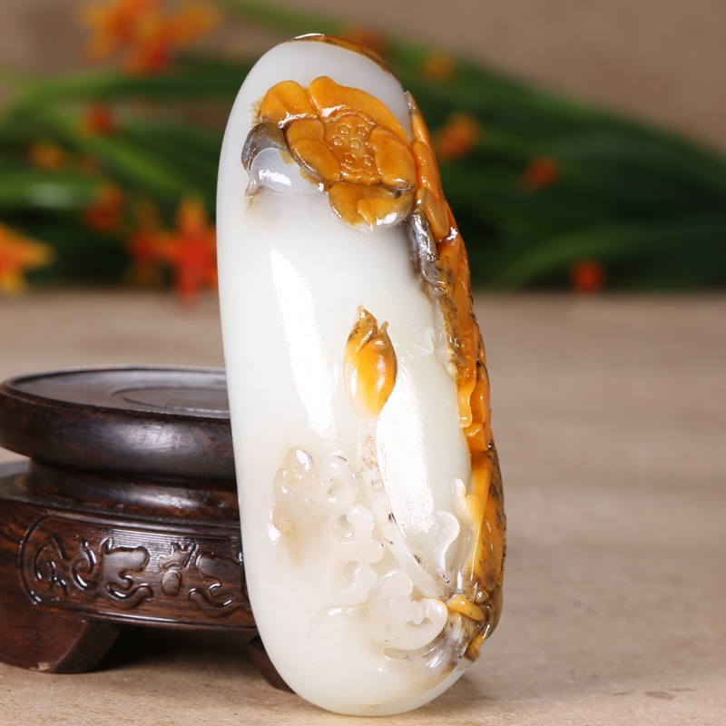 泓和玉器  和田玉 质地细腻油润 金玉满堂 连年有余把件175.