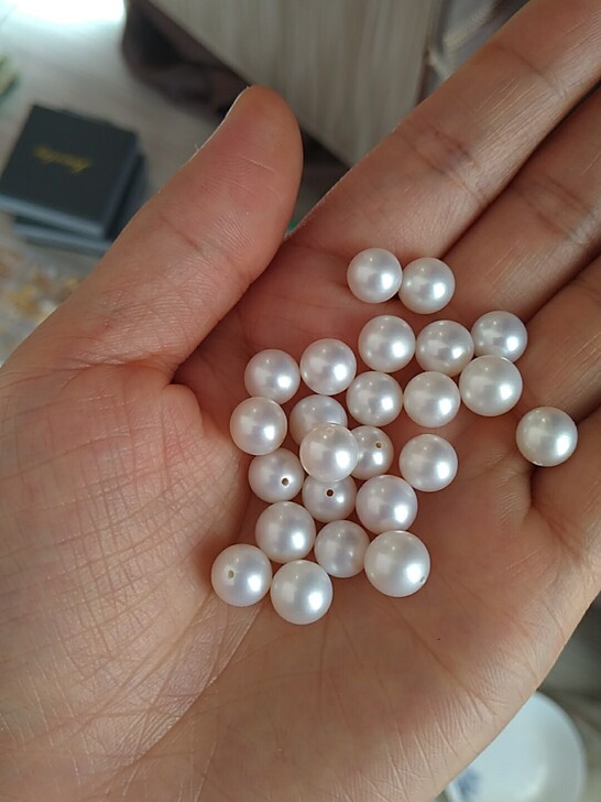 785mm天然淡水大白珍珠基本无暇100元四颗包邮