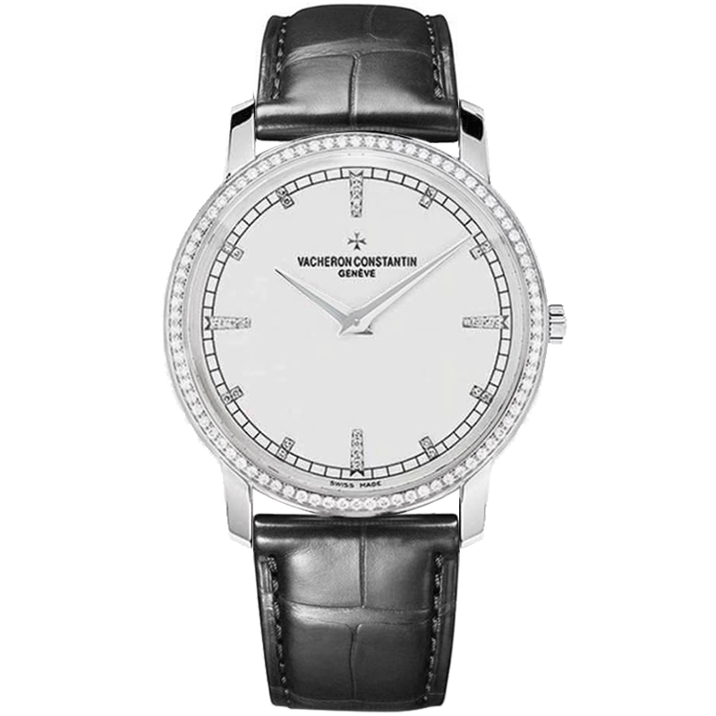 拍下立减200【9.5新】江诗丹顿18k白金镶钻手动男表公价249000