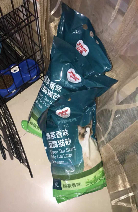 怡亲绿茶豆腐猫砂6L除臭结团猫咪用品猫用品猫砂绿茶