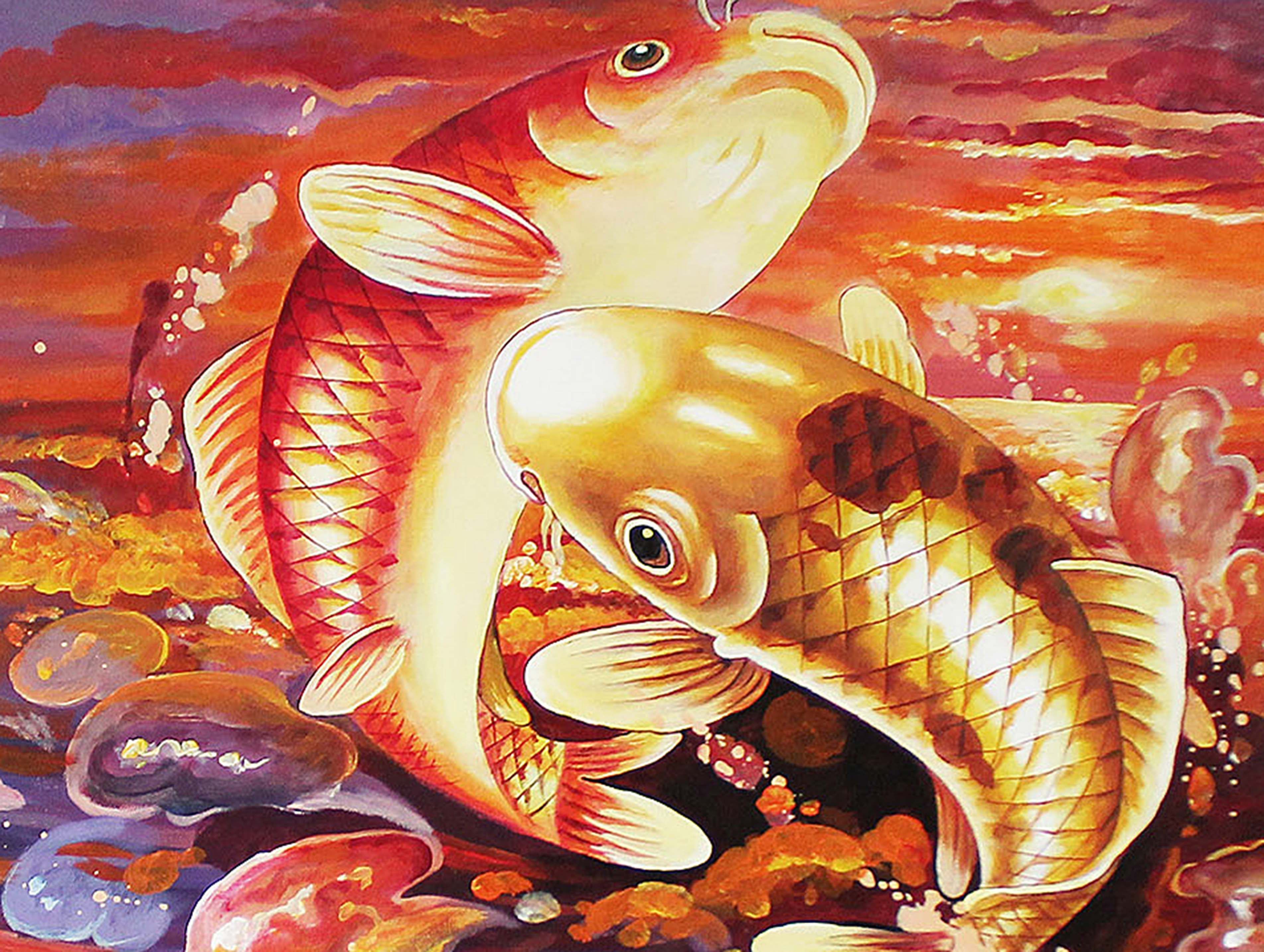 【名家名作】鲁迅美院 刘建华《富贵鱼》布面油画