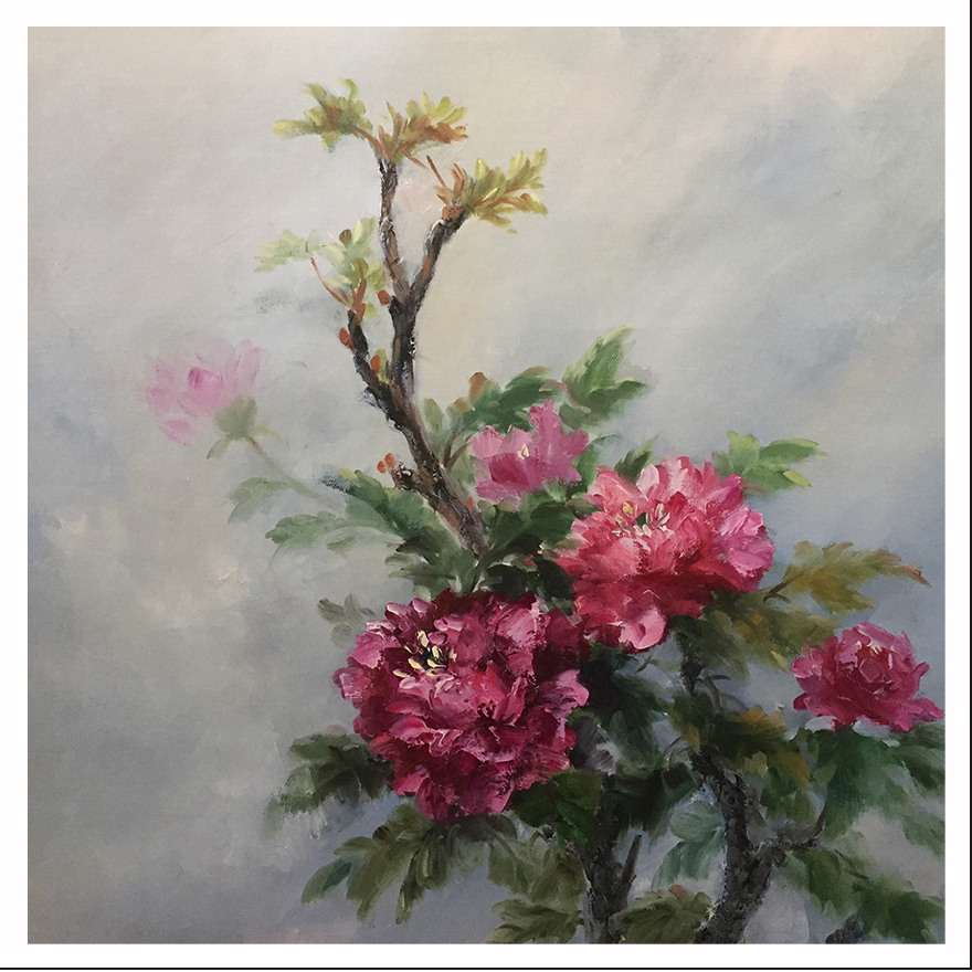 周卫林《花开富贵》八原创布面油画