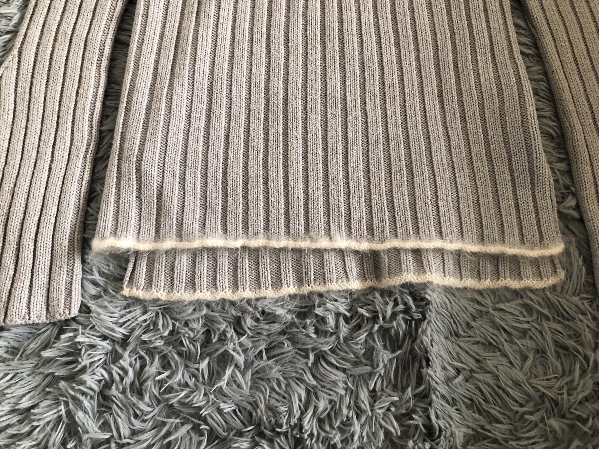 Celine Light Beige Ribbed Turtleneck — detail