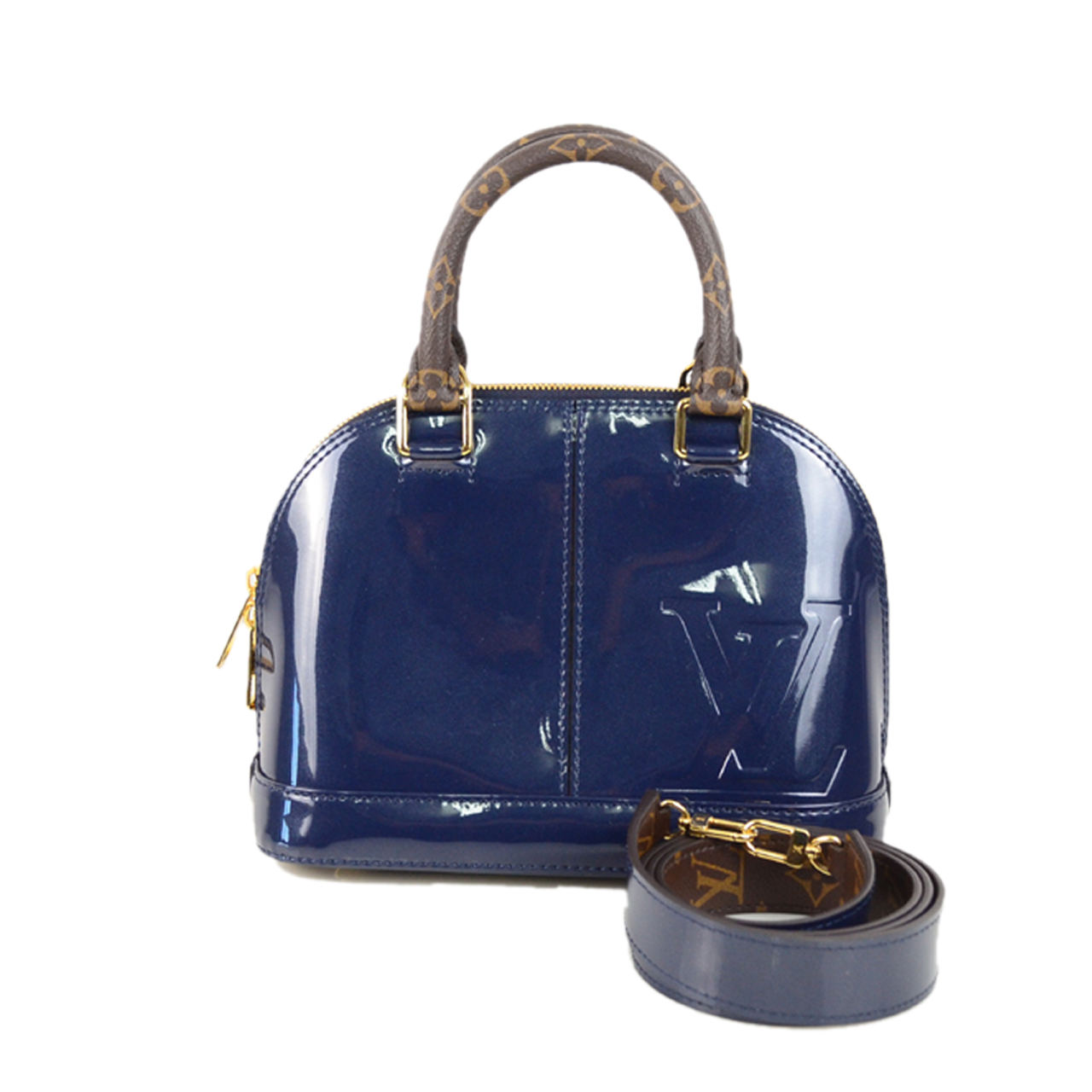 [9.8新]路易威登lv女士藏蓝色almabb手提单肩斜挎包deb1812227