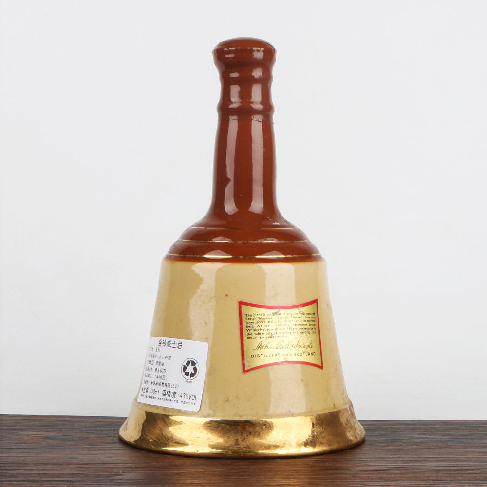 43【免保】80年代bells金铃苏格兰调和威士忌43度750ml老洋酒拍卖