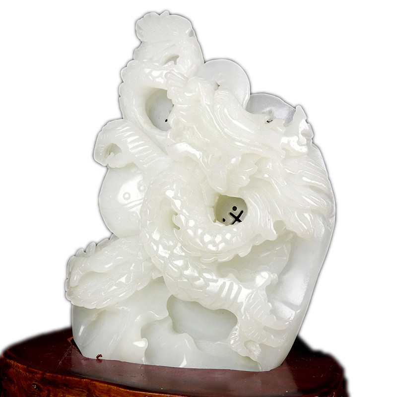 和田玉白玉龙寓意龙行天下 生意兴隆 龙摆件551.00克