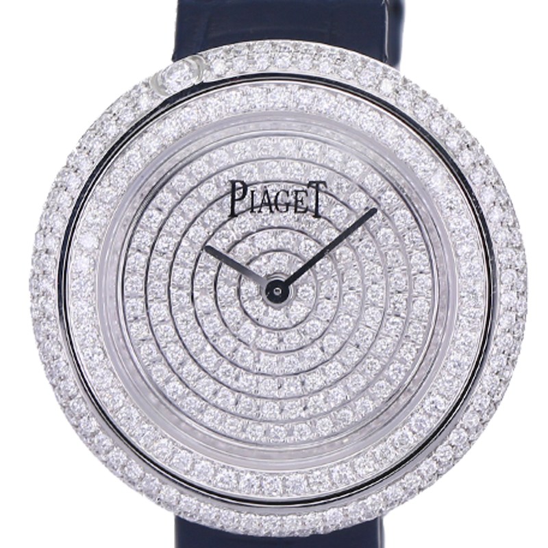 [无保留价][98新]伯爵possession女士精钢后镶钻皮带29表径女表