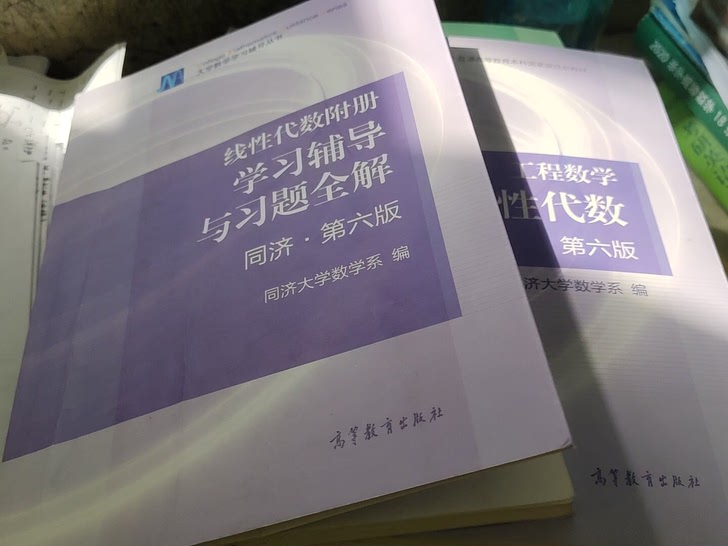 出售考研用同济六版线性代数书及习题全解9成新