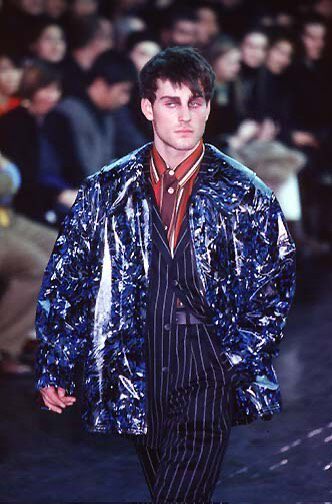 Yohji Yamamoto 97AW Diagonal Stripe Blazer — detail