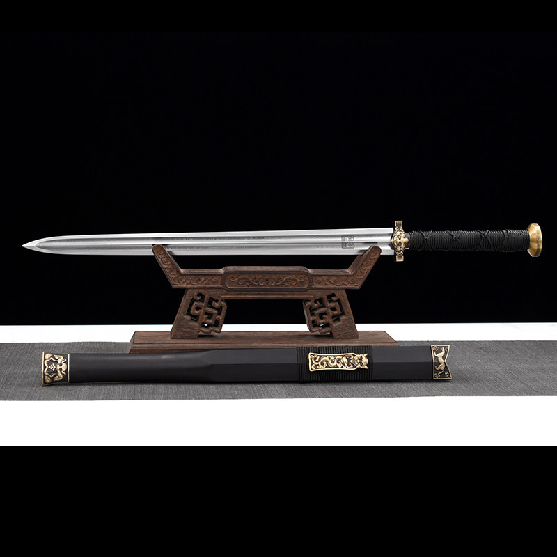 夜市龙泉虎符令汉剑宝剑百炼钢手工制作秦剑冷兵器收藏送礼未开刃
