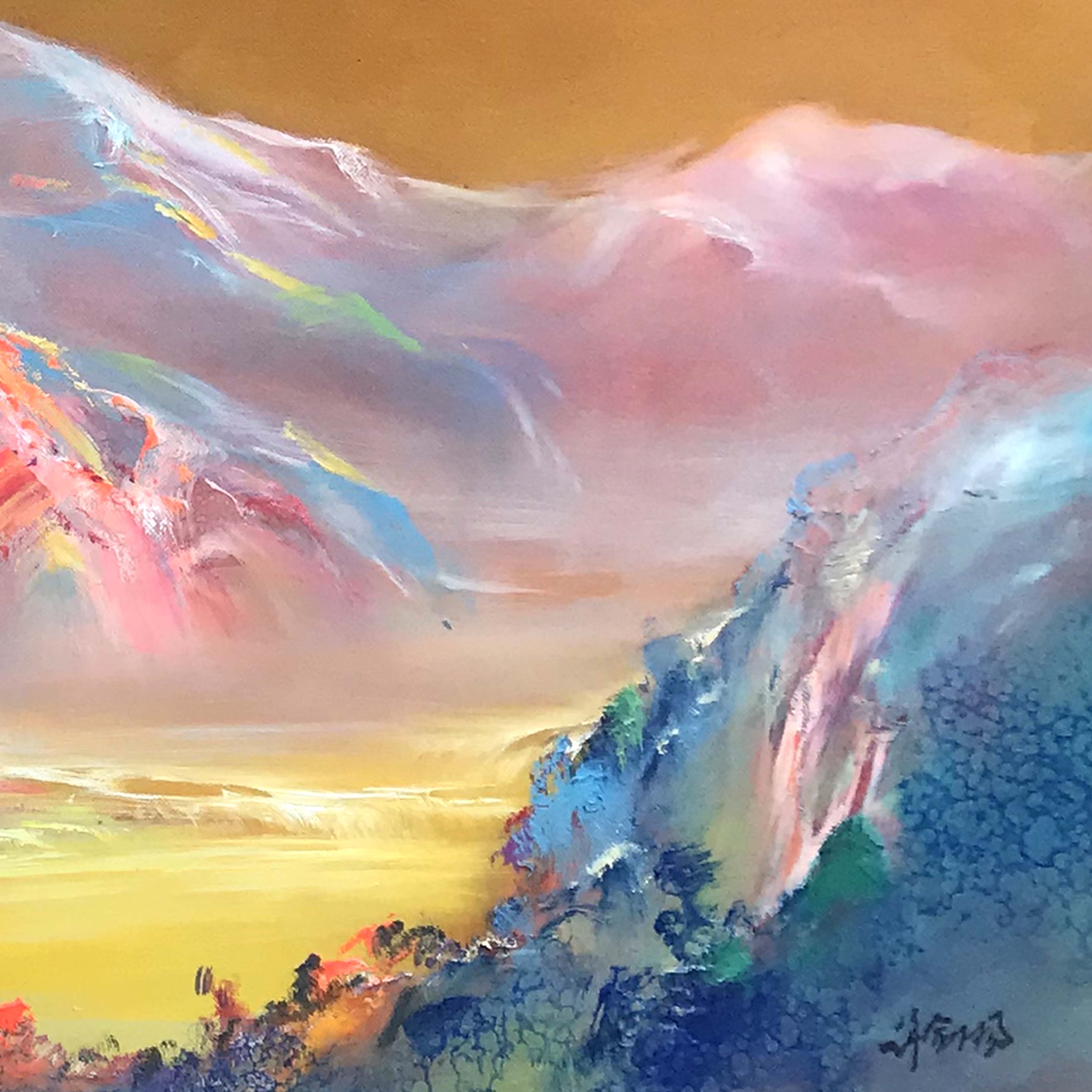 【客厅装饰画】许剑扬 原创 60*160cm《宝地生金》北京东方艺术馆