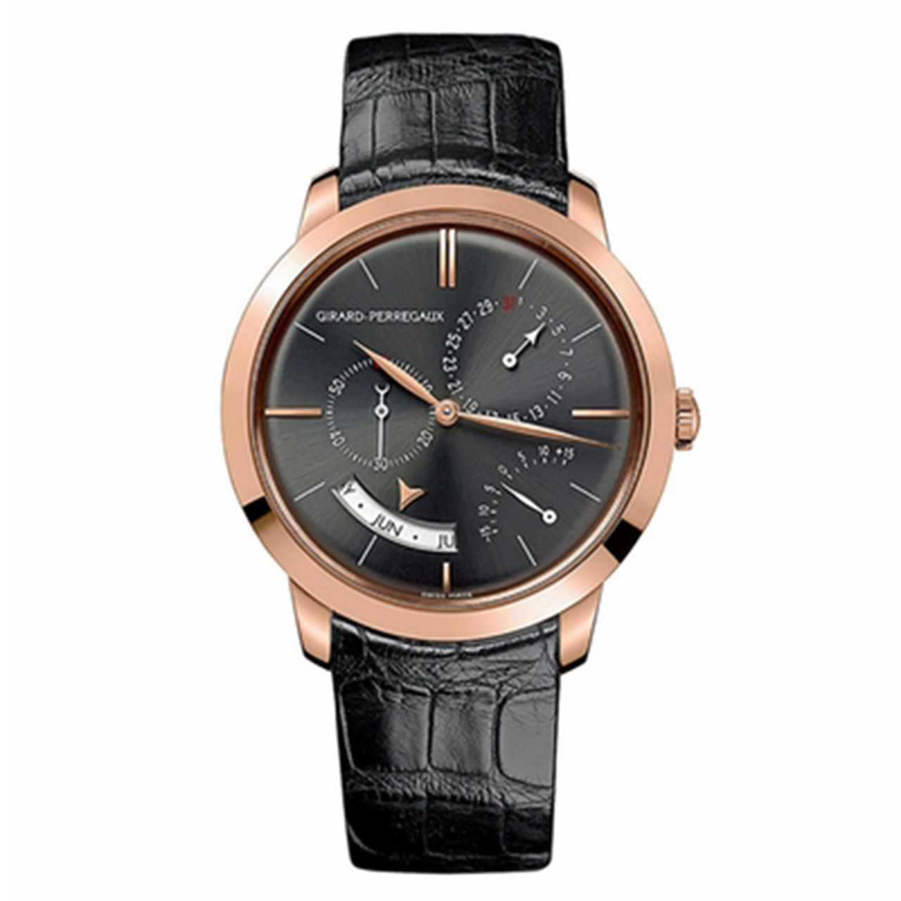 [9.5新]gp芝柏表1966系列18k玫瑰金自动机械男士腕表