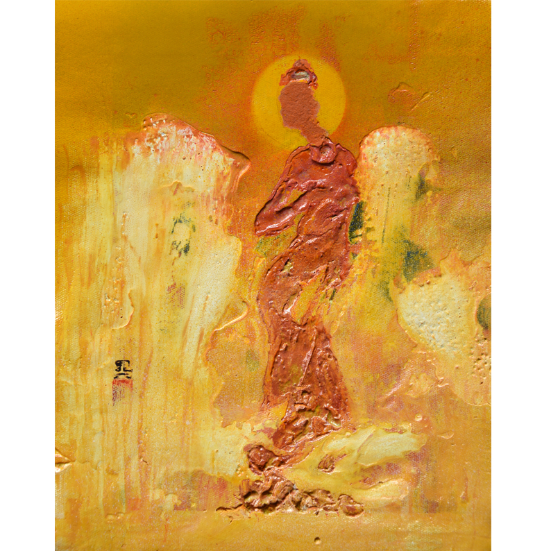 已装裱/视频看原作/名家周晁油画《佛系》中国美院