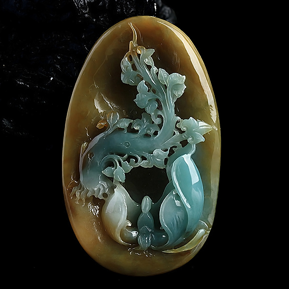 【大师作品】赠送收藏证书 缅甸天然a货翡翠黄翡悟道59.91g