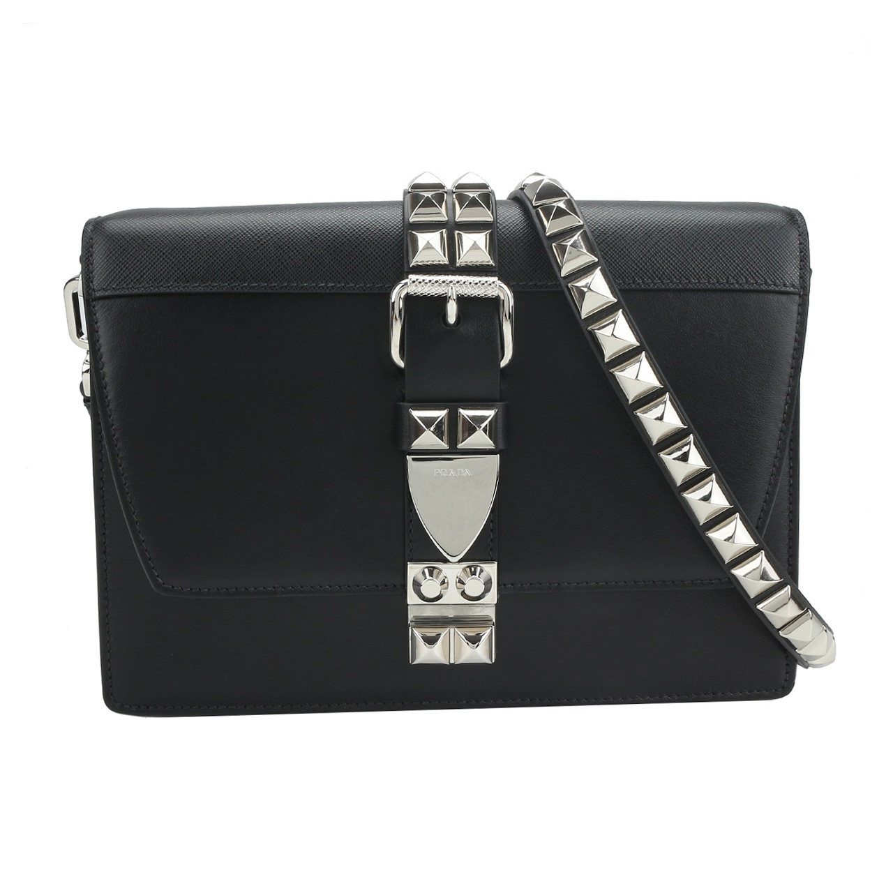 【清仓】[9.9新]普拉达prada铆钉新款单肩斜挎包cy90820014