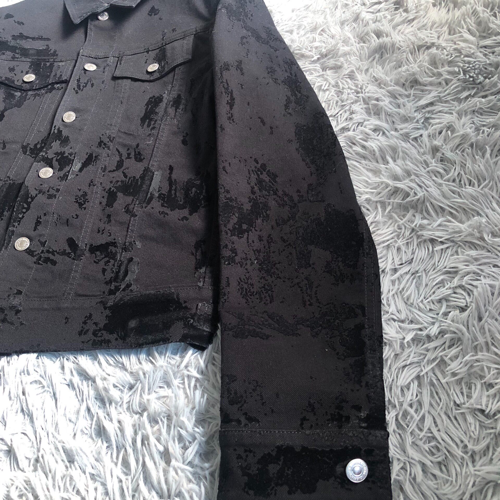 Dior Paint Splatter Distressed Denim Jacket — back