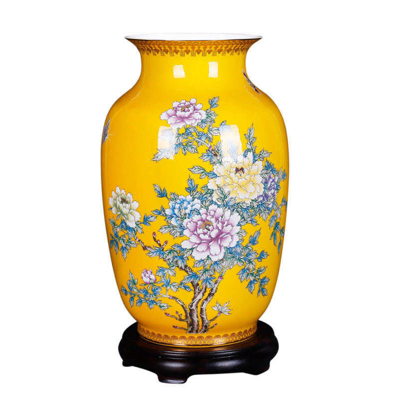 湖南省陶瓷工艺美术大师 张震作品 小冬瓜瓶 花开富贵