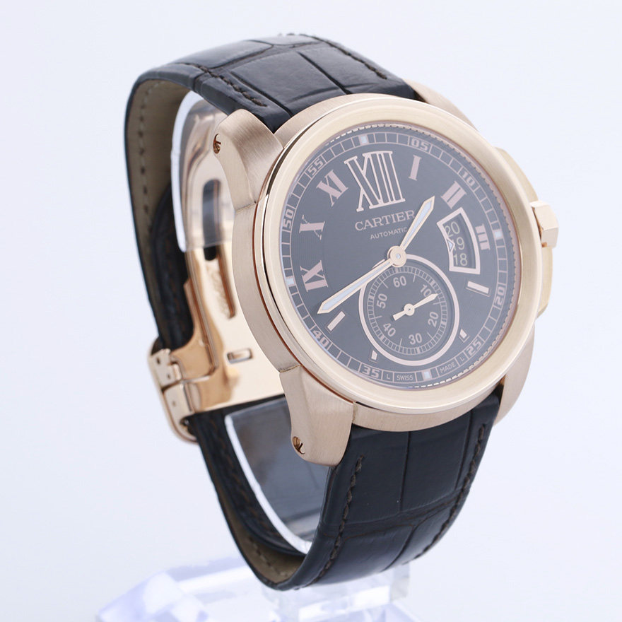 [9.5新]卡地亚cartier 历博系列18k玫瑰金自动机械男手表65482
