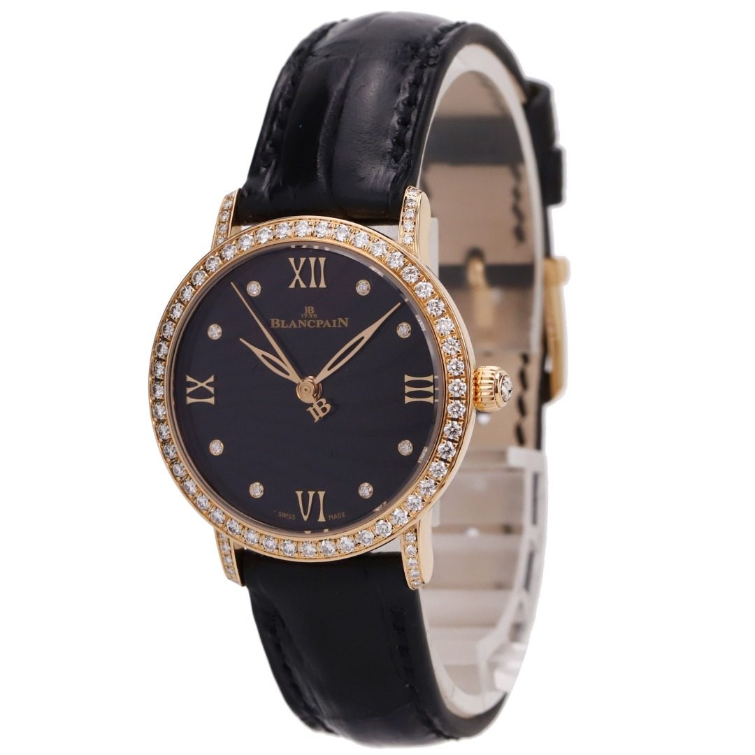 [9.5新]宝珀6104-2930-55a经典系列玫瑰金原镶钻全自动机械女表