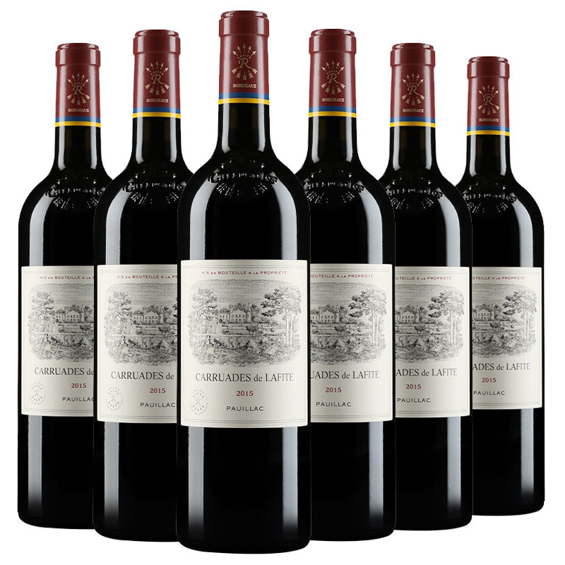 【酩绯】6瓶 列级名庄红酒2015年拉菲副牌红酒 小拉菲 750ml*6瓶