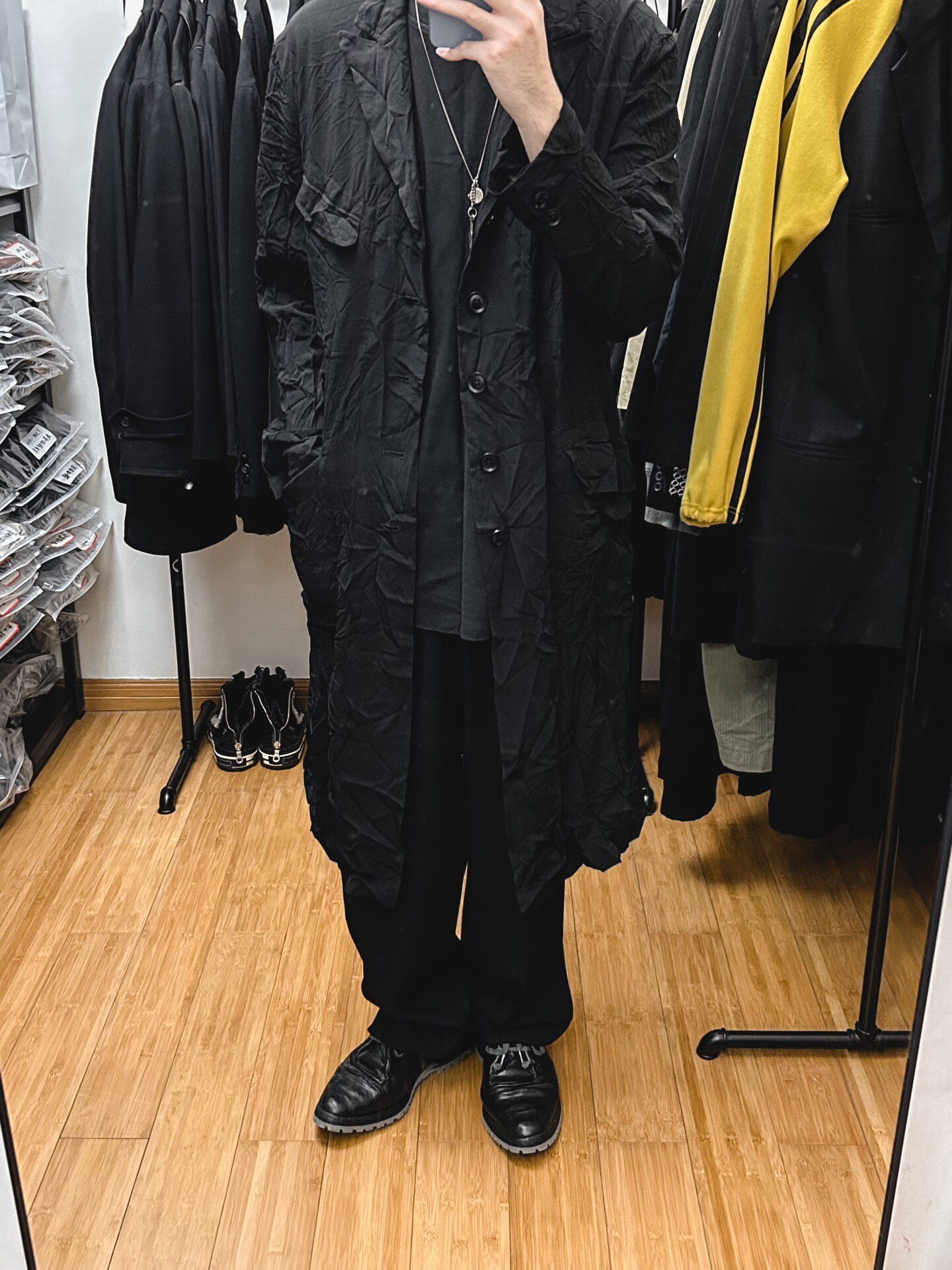 Yohji Yamamoto 19AW Crinkled Coat — label