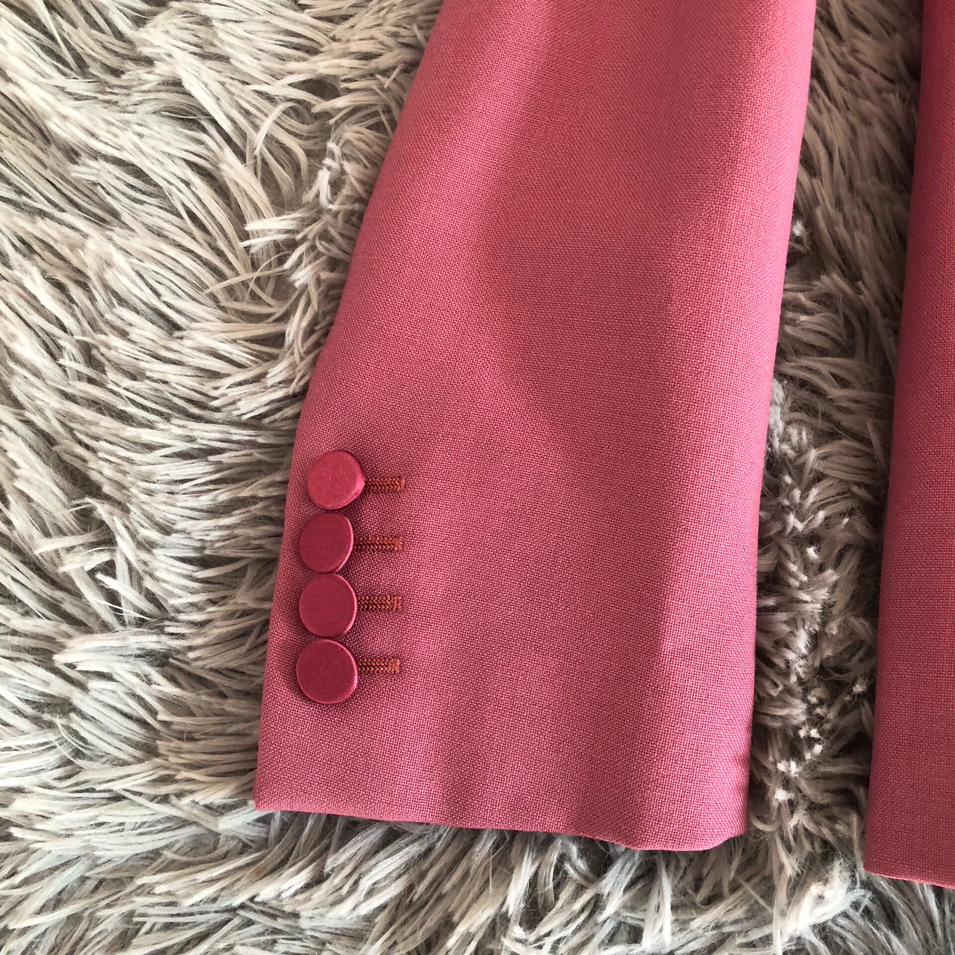 Saint Laurent 16SS Pink Shawl Collar Blazer — detail