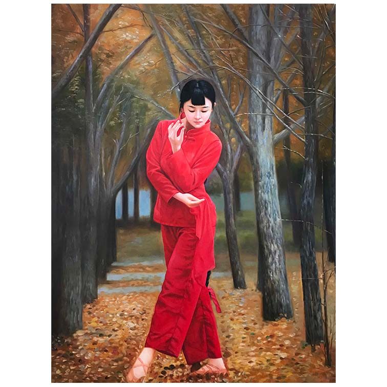 李敏90*120《楚楚动人》布面油画