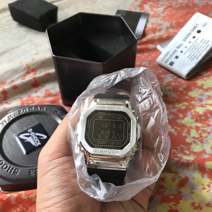 casio35周年银胶带方块全新海淘刚到货只有一