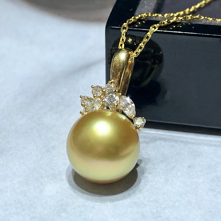 【南洋金珠】直径11-11.5mm 18k金海水珍珠吊坠 大溪地d047394