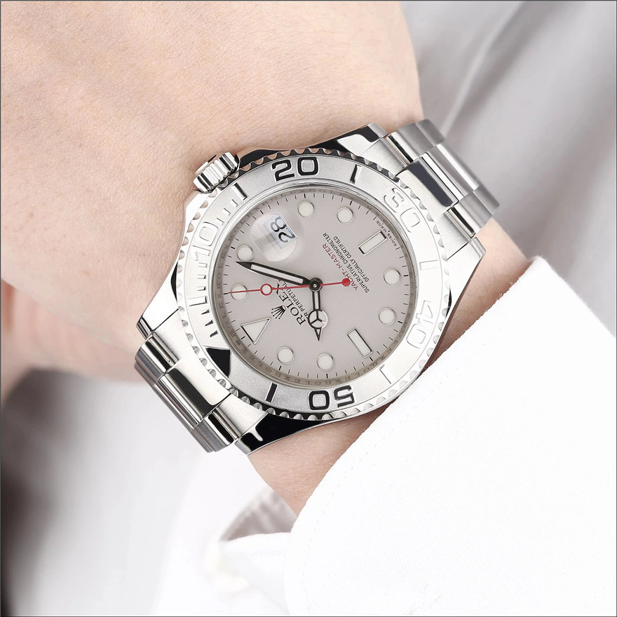 无保留价[9.5新]劳力士16622游艇名仕pt950铂金圈精钢自动男表