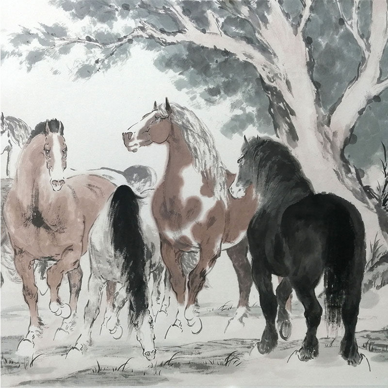 武马精品《武马八骏》徐悲鸿艺术委员会委员 画马 名家字画